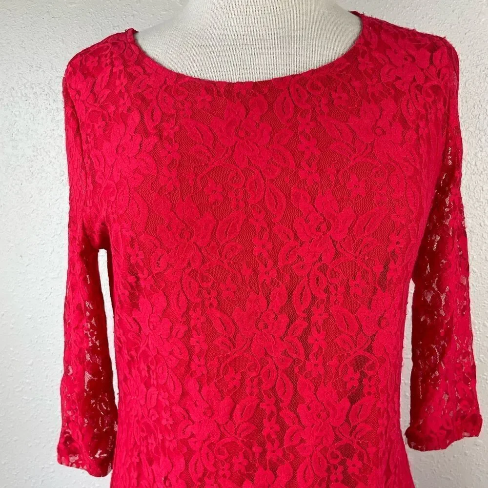 Mac + Jac Red Midi Dress Size XL